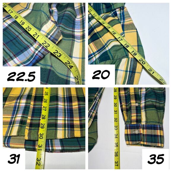 Ralph Lauren Classic Fit Flannel Plaid Oxford Shirt Men’s Sz L 90s Vintage RARE - Picture 8 of 8